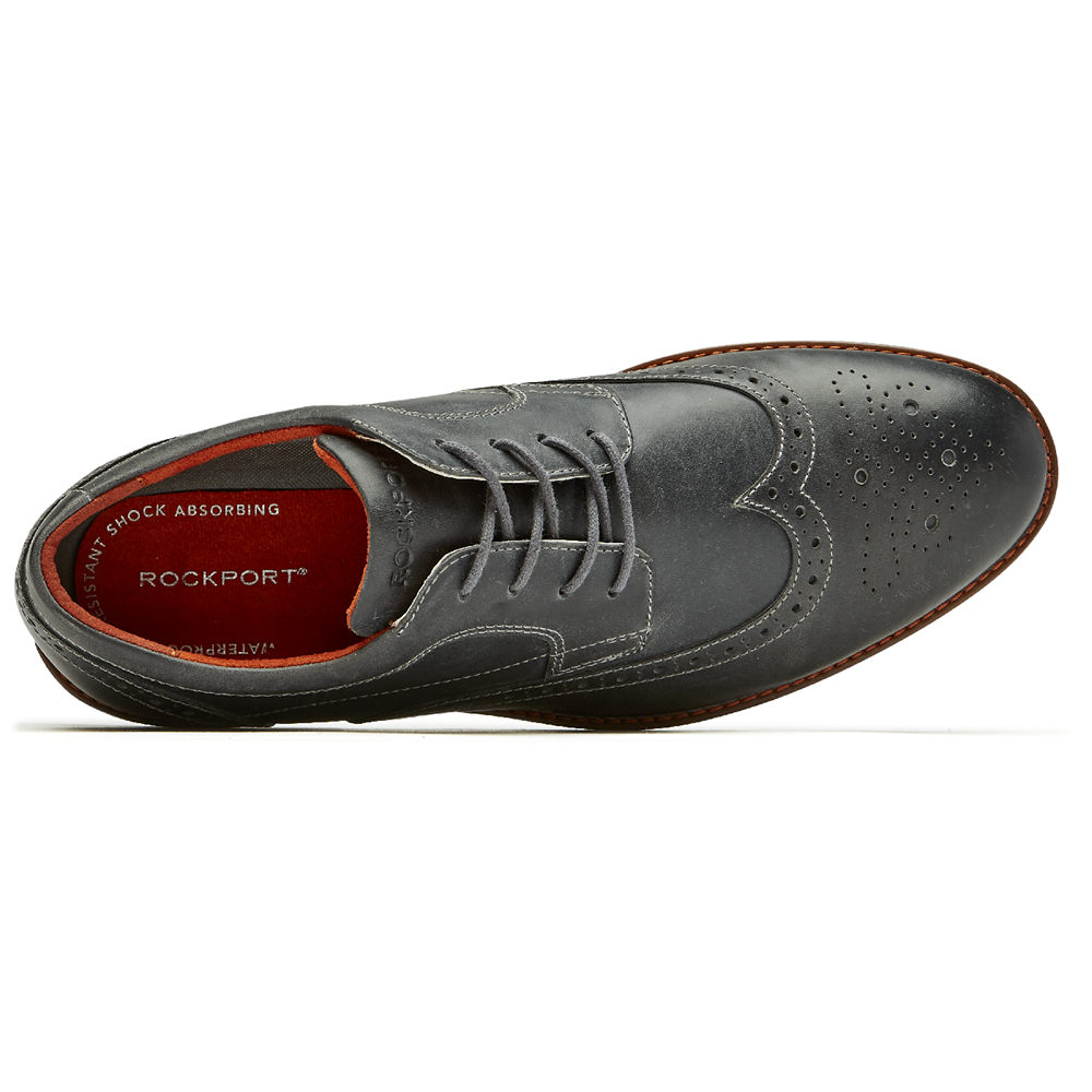 Rockport Lace Up For Mens Grey - Dustyn Wingtip - QD7316892